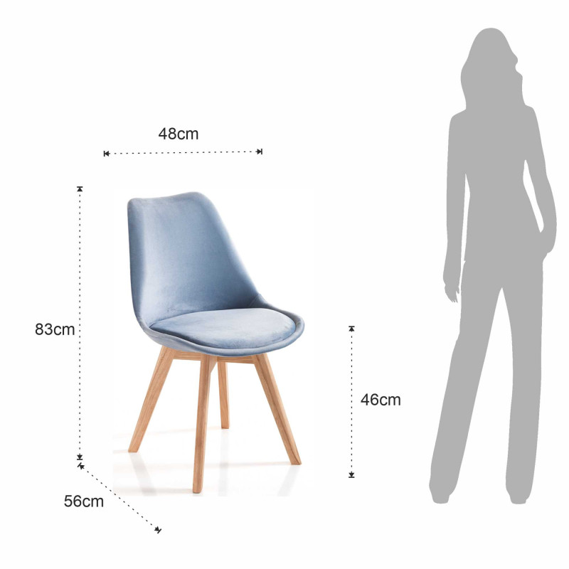 Sedia Kiki Soft Light Blue 65 X 47 X 50 Cm