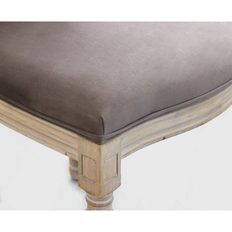 Set 2 sedie Constance velluto taupe imbottite moderne eleganti