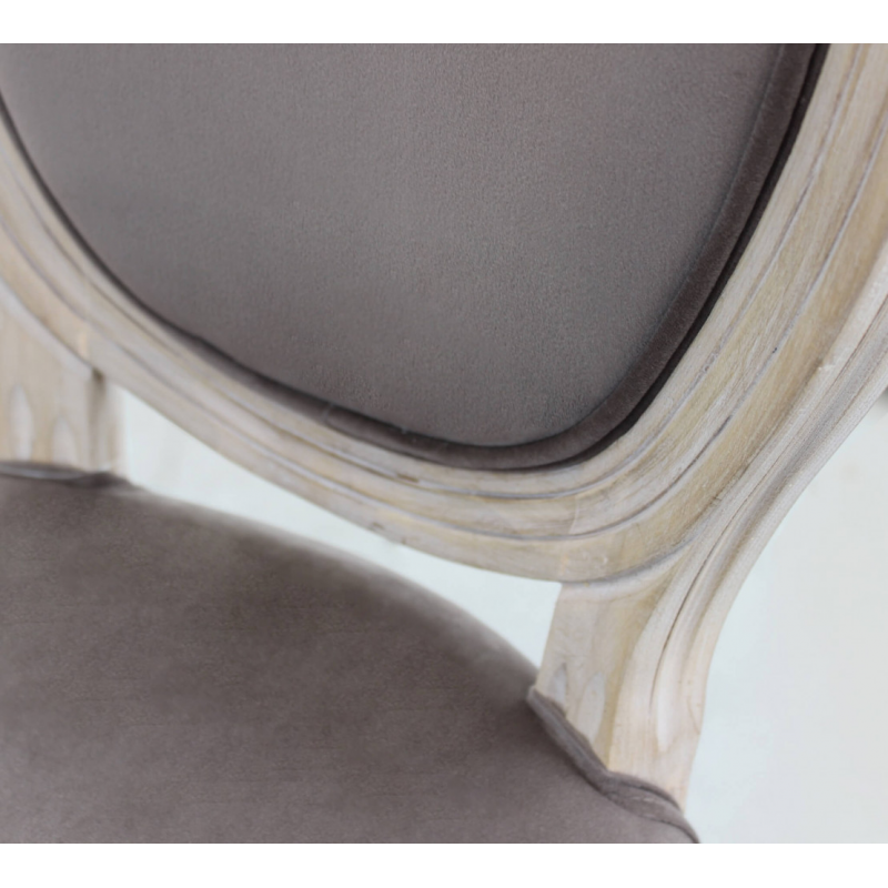 Set 2 sedie Constance velluto taupe imbottite moderne eleganti