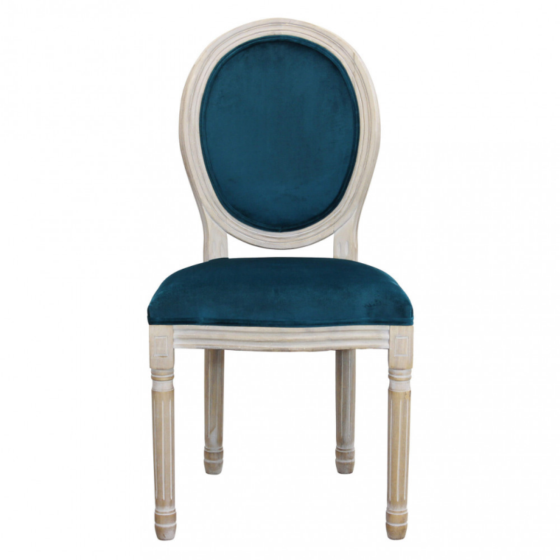 Set 2 sedie Constance velluto blu moderne per sala e cucina