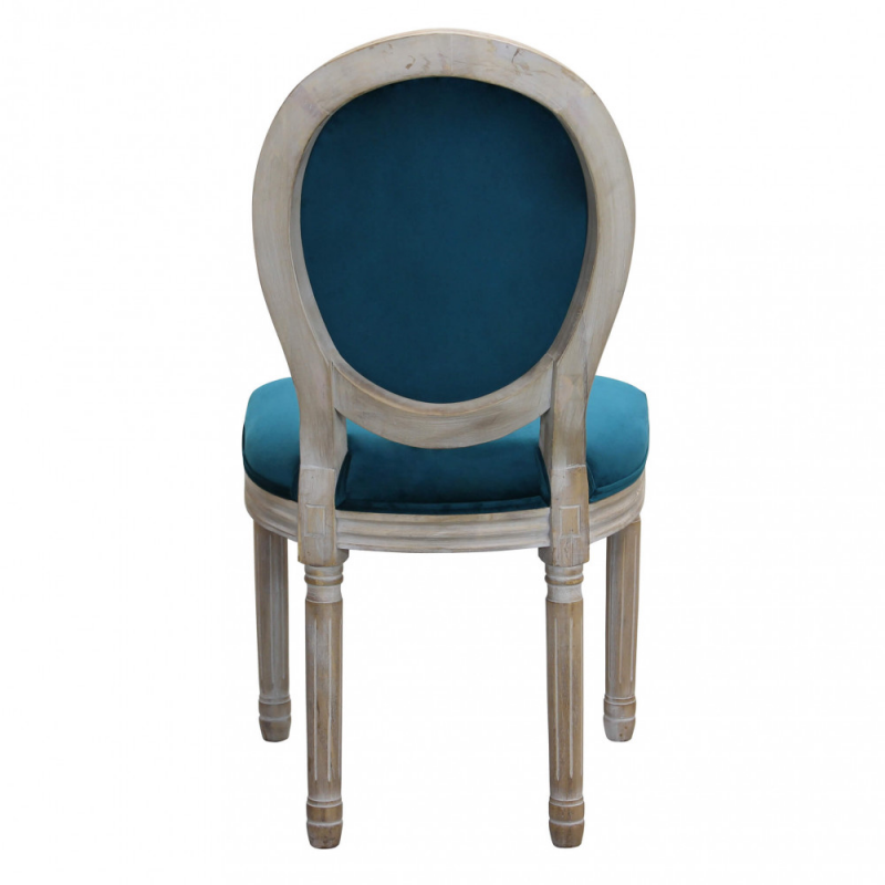 Set 2 sedie Constance velluto blu moderne per sala e cucina