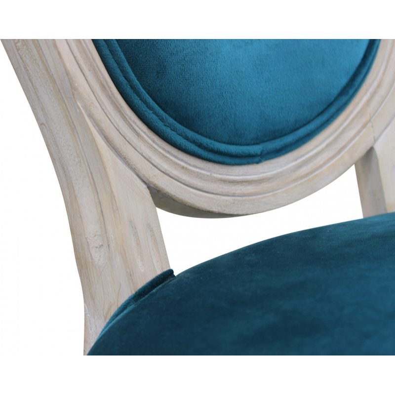 Set 2 sedie Constance velluto blu moderne per sala e cucina