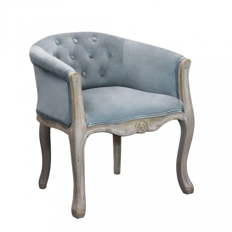 Set 2 poltrone Coreen velluto grigio design classico elegante