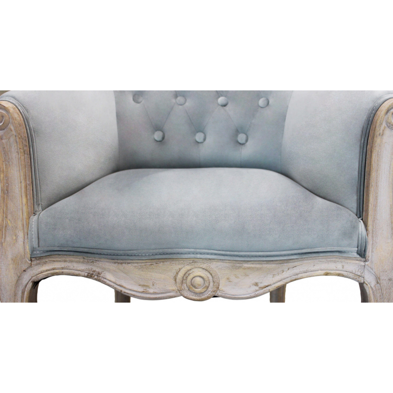 Set 2 poltrone Coreen velluto grigio design classico elegante