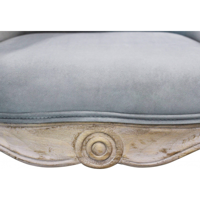Set 2 poltrone Coreen velluto grigio design classico elegante