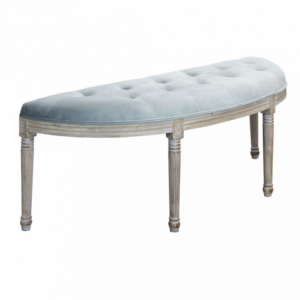 Set 2 panche Margi in velluto grigio moderne per soggiorno