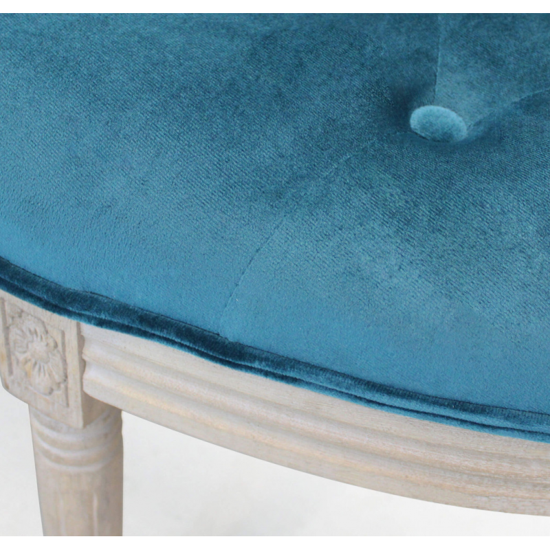 Set 2 panche Margi in velluto blu moderne per soggiorno