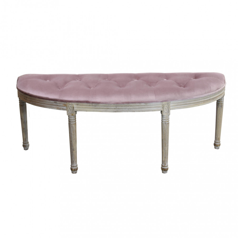 Set 2 panche Margi in velluto rosa moderne per soggiorno