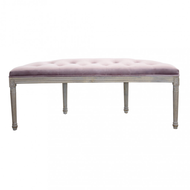 Set 2 panche Margi in velluto rosa moderne per soggiorno