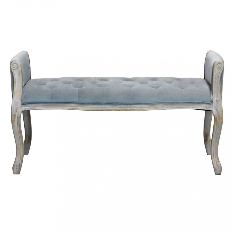 Set 2 panche Madelyn in velluto grigio moderne per soggiorno