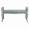Set 2 panche Madelyn in velluto grigio moderne per soggiorno
