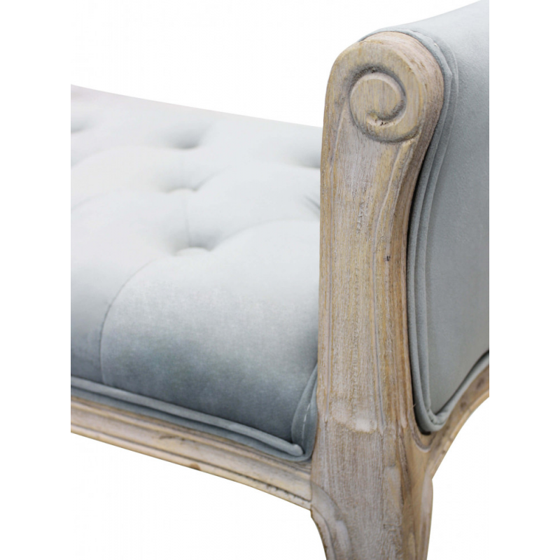 Set 2 panche Madelyn in velluto grigio moderne per soggiorno