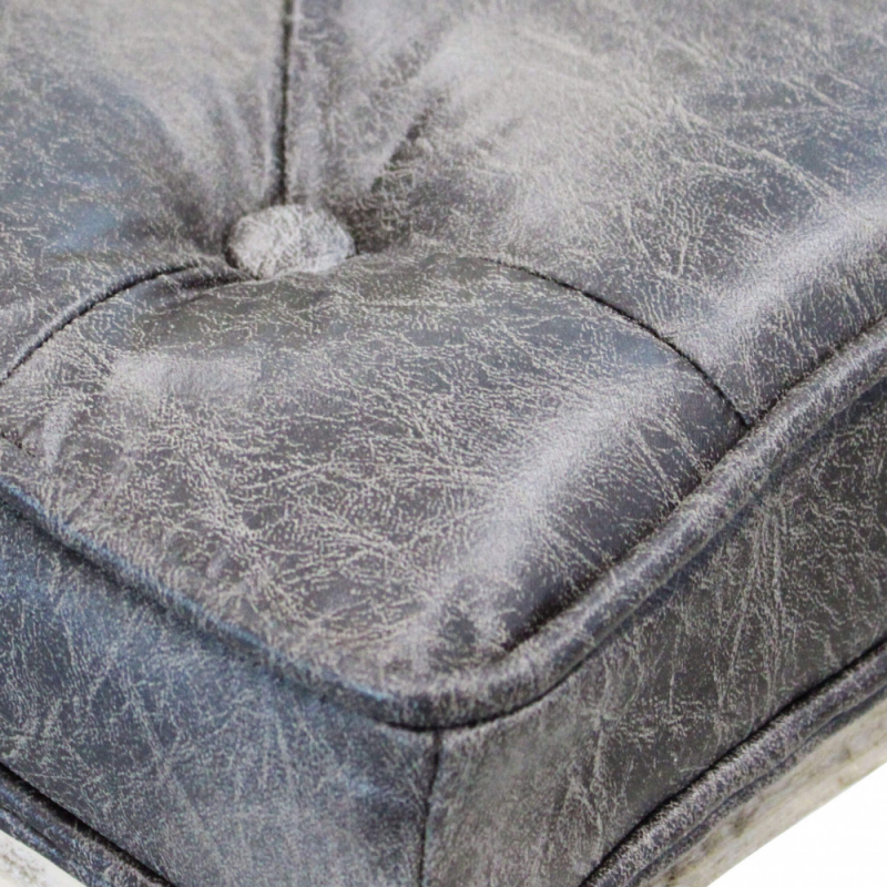 Set 2 sgabelli Marly in ecopelle vintage grigio per soggiorno