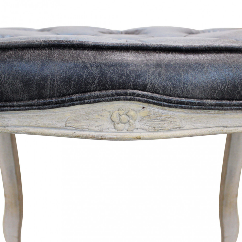 Set 2 sgabelli Marly in ecopelle vintage grigio per soggiorno