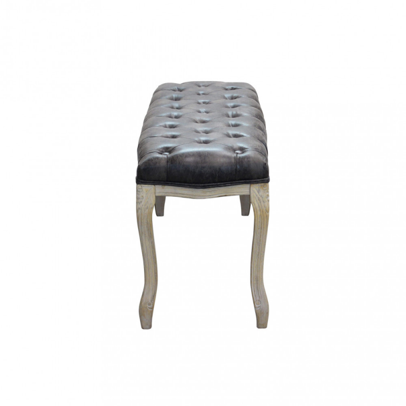 Set 2 panche Misty in ecopelle vintage grigio moderne soggiorno