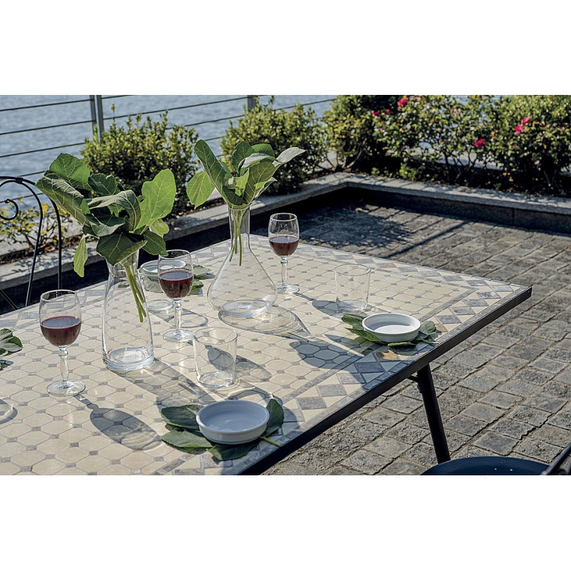 Tavolo Mosaico 150x90 Ferro Nero Moia