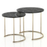 Set 2 Tavolini Thin-R Black Marble / Gold 52,5 X 54,5 H6,5 Cm