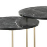 Set 2 Tavolini Thin-R Black Marble / Gold 52,5 X 54,5 H6,5 Cm