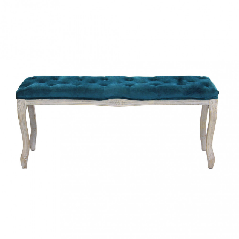Set 2 panche Misty in velluto blu moderne per soggiorno