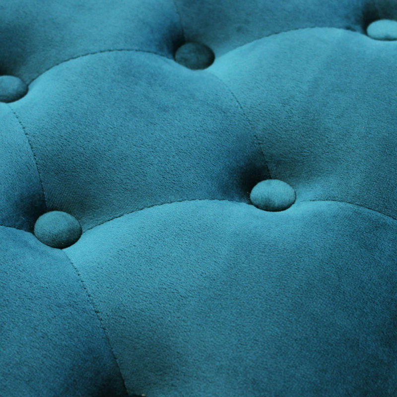 Set 2 panche Misty in velluto blu moderne per soggiorno