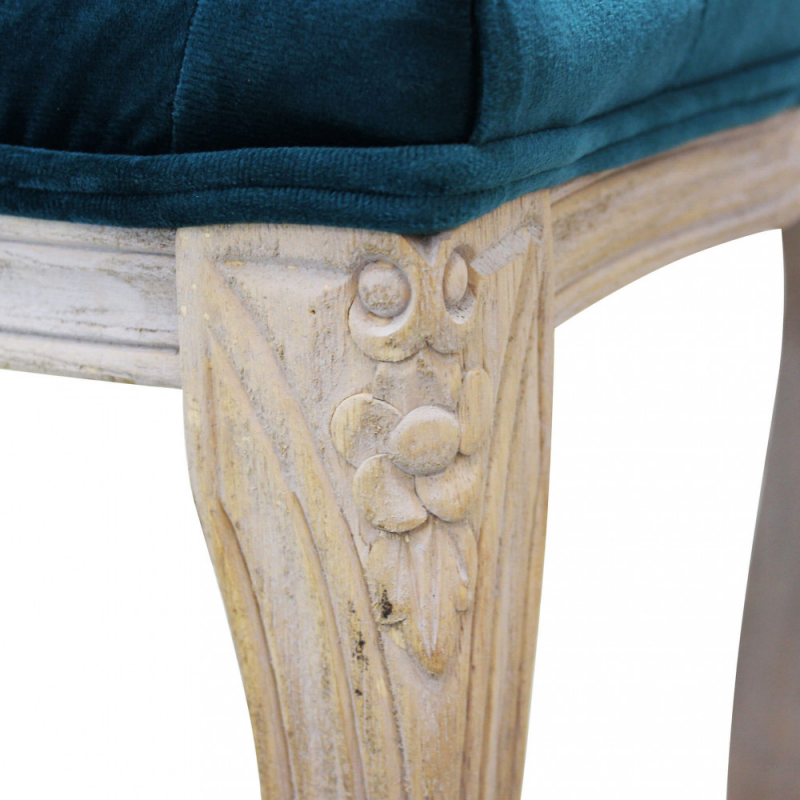 Set 2 panche Misty in velluto blu moderne per soggiorno