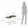 Set 2 Tavolini Thin-R Black Marble / Gold 52,5 X 54,5 H6,5 Cm
