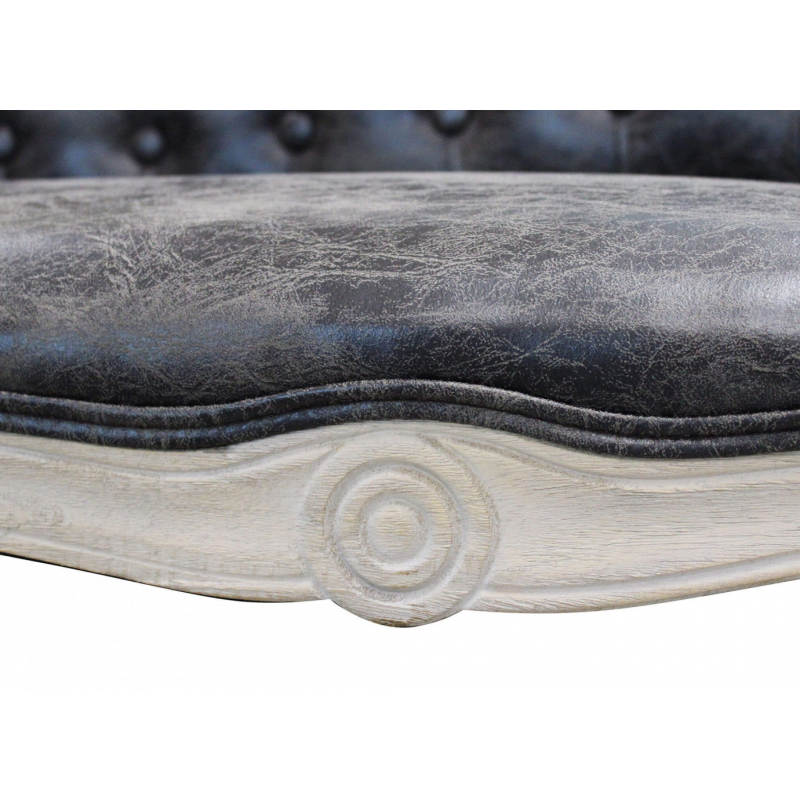 Divano Coleman in ecopelle vintage grigio moderno soggiorno
