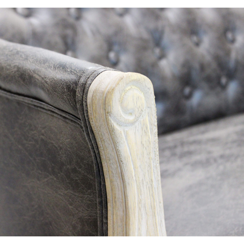 Divano Coleman in ecopelle vintage grigio moderno soggiorno