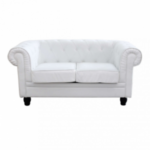 Zoom DIVANO 2 POSTI CHESTERFIELD IN ECOPELLE BIANCO