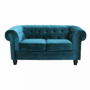 Zoom DIVANO 2 POSTI CHESTERFIELD IN VELLUTO BLU
