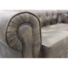Divano 3 posti Chesterfield in ecopelle vintage marrone elegante