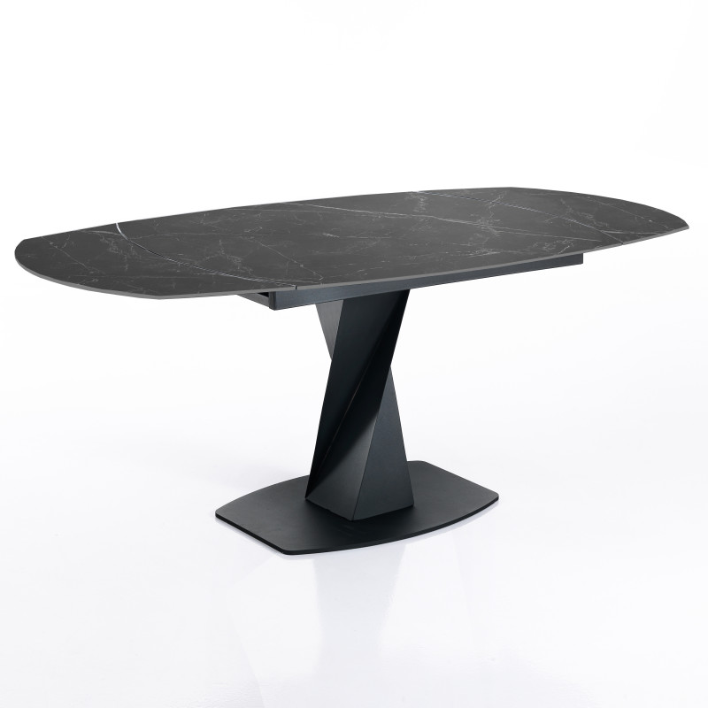 Tavolo Allungabile Twisted Black Marble 100 X 110 H.13 Cm