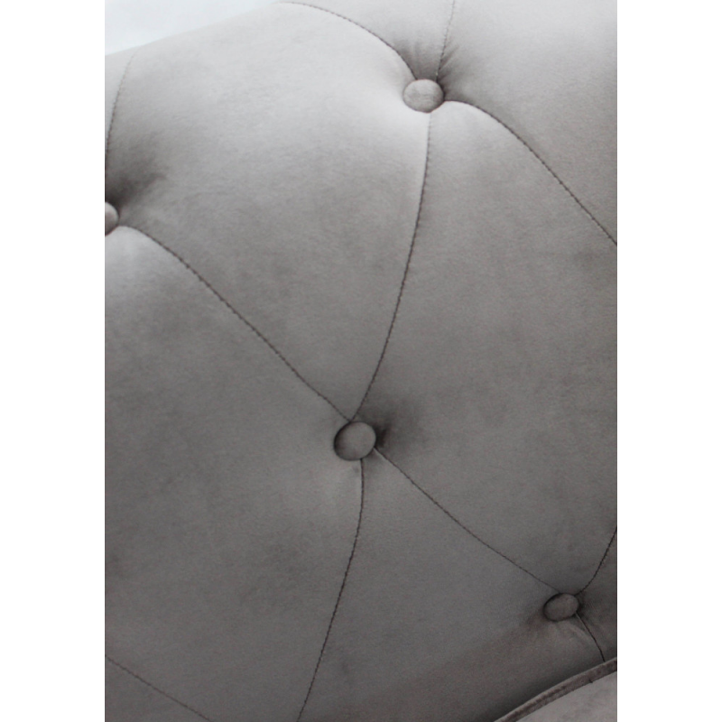 Divano 3 posti Chesterfield in velluto taupe elegante soggiorno