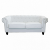 Divano 3 posti Chesterfield in ecopelle bianco elegante soggiorno