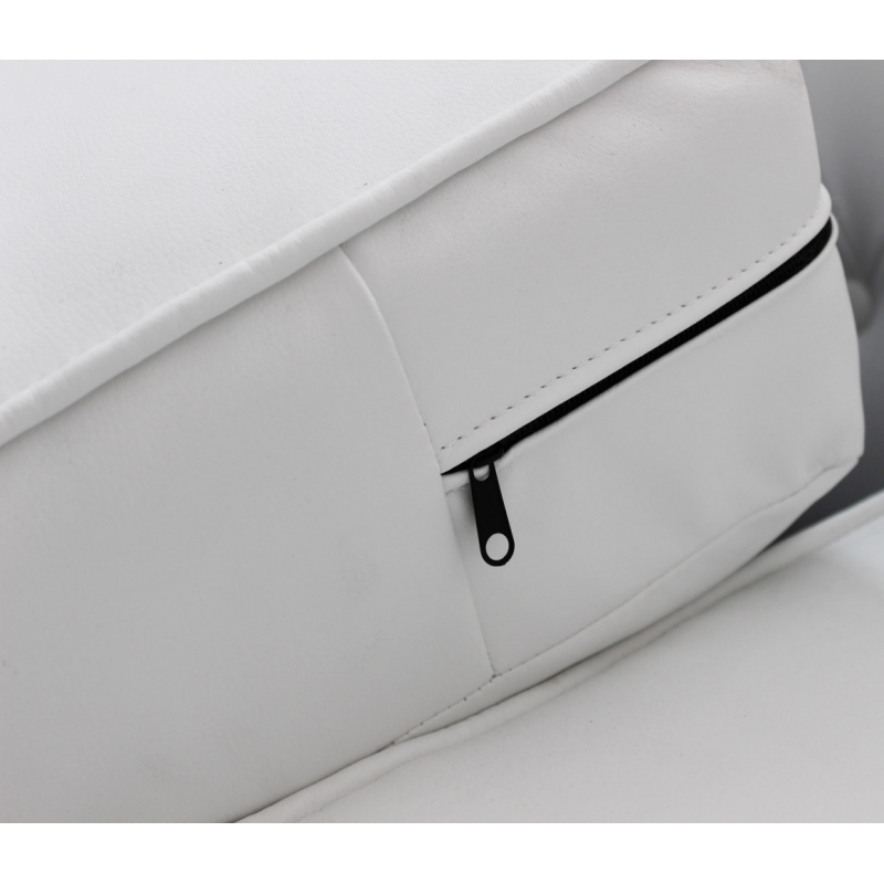 Divano 3 posti Chesterfield in ecopelle bianco elegante soggiorno