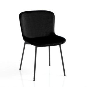 Sedia Snug Velvet Black 75 X 68 H52,5 Cm