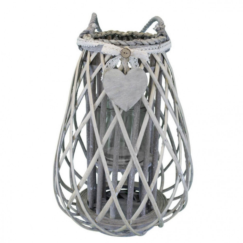 Lanterna Lauriane bianco antico in ferro per casa e giardino