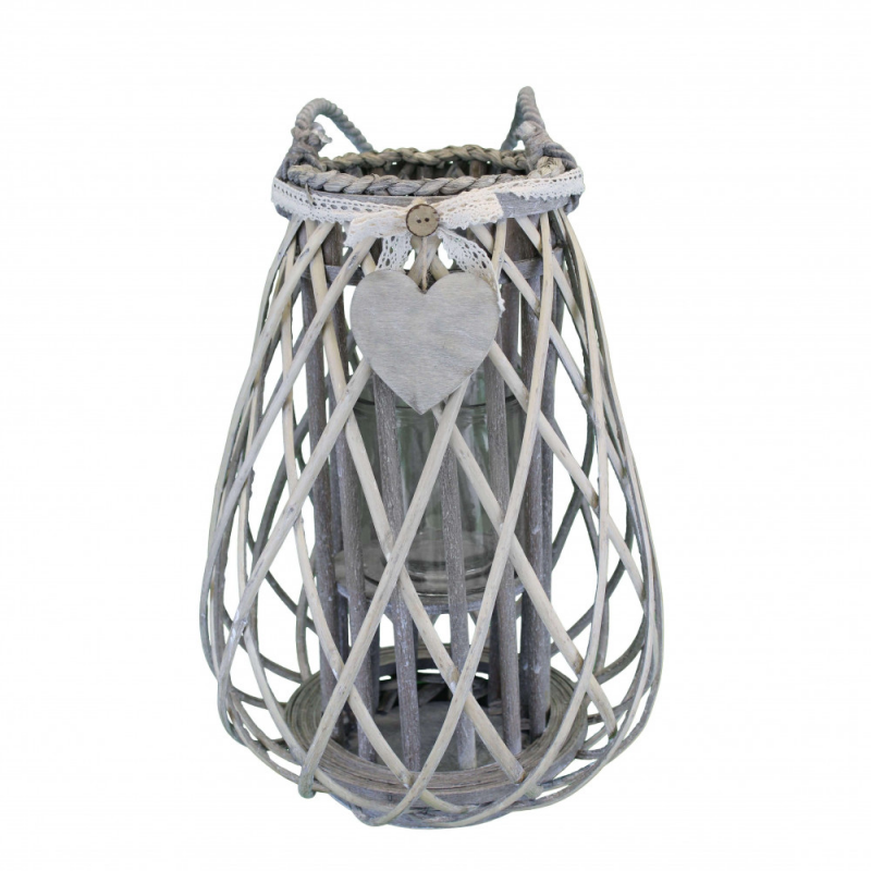 Lanterna Lauriane bianco antico in ferro per casa e giardino