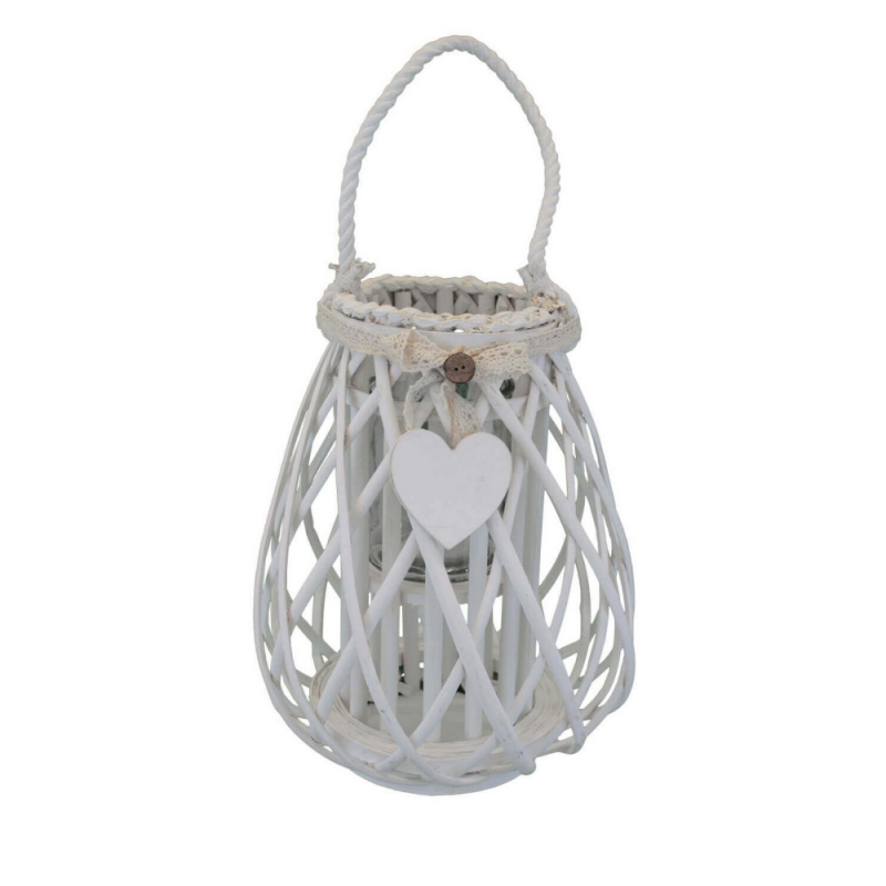 Lanterna Simonne bianco antico in ferro per casa e giardino