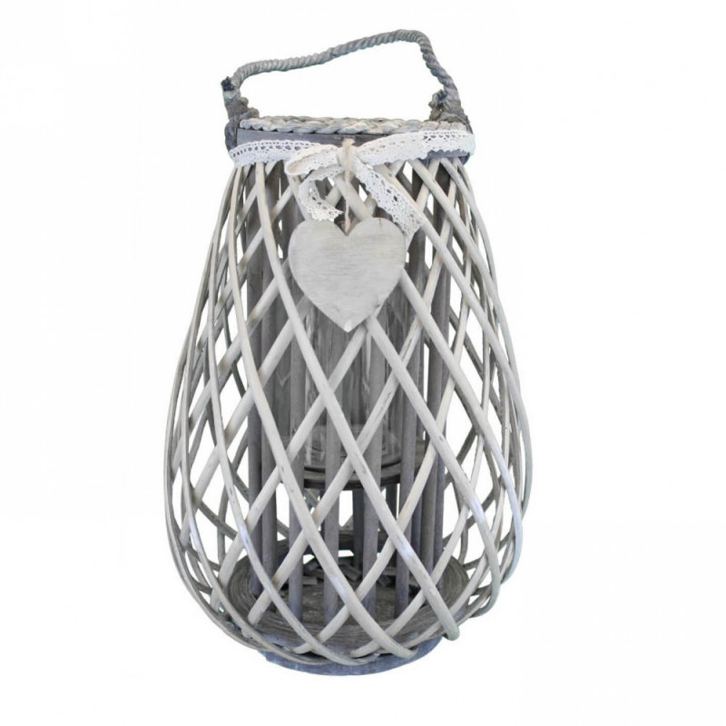 Lanterna Simonne bianco antico in ferro per casa e giardino