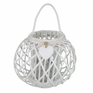 Lanterna Yolande bianco antico in ferro per casa e giardino