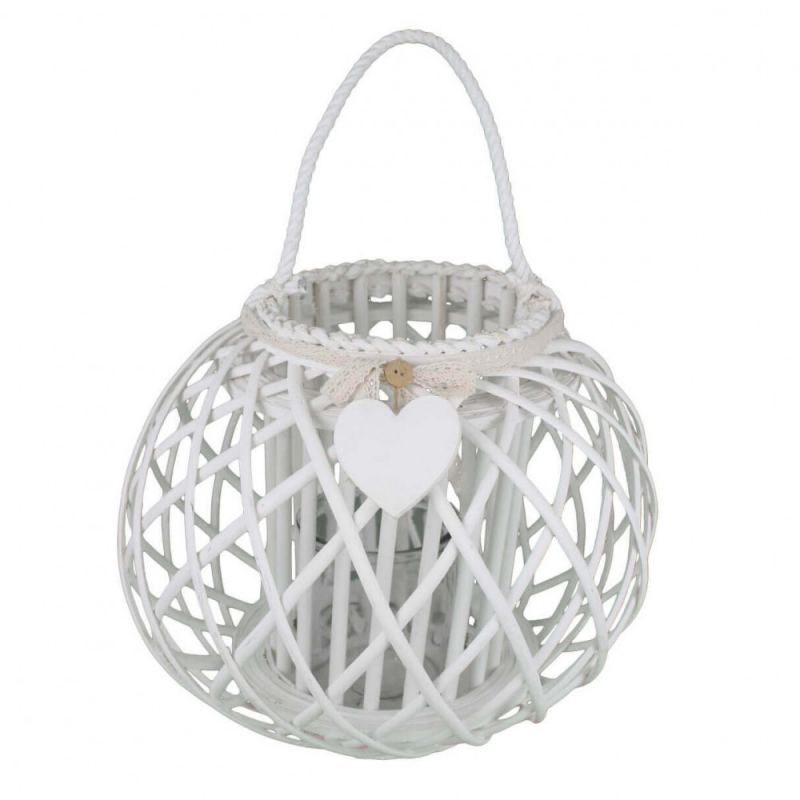 Lanterna Yolande bianco antico in ferro per casa e giardino