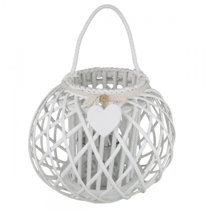 Lanterna Yolande bianco antico in ferro per casa e giardino