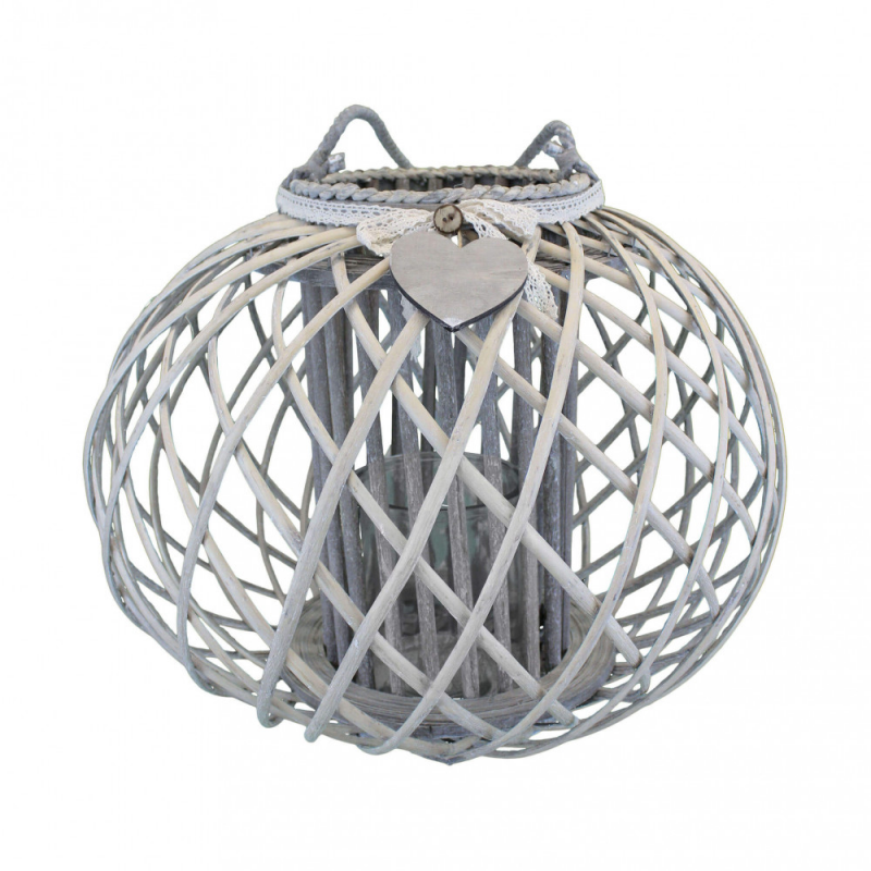 Lanterna Yolande bianco antico in ferro per casa e giardino