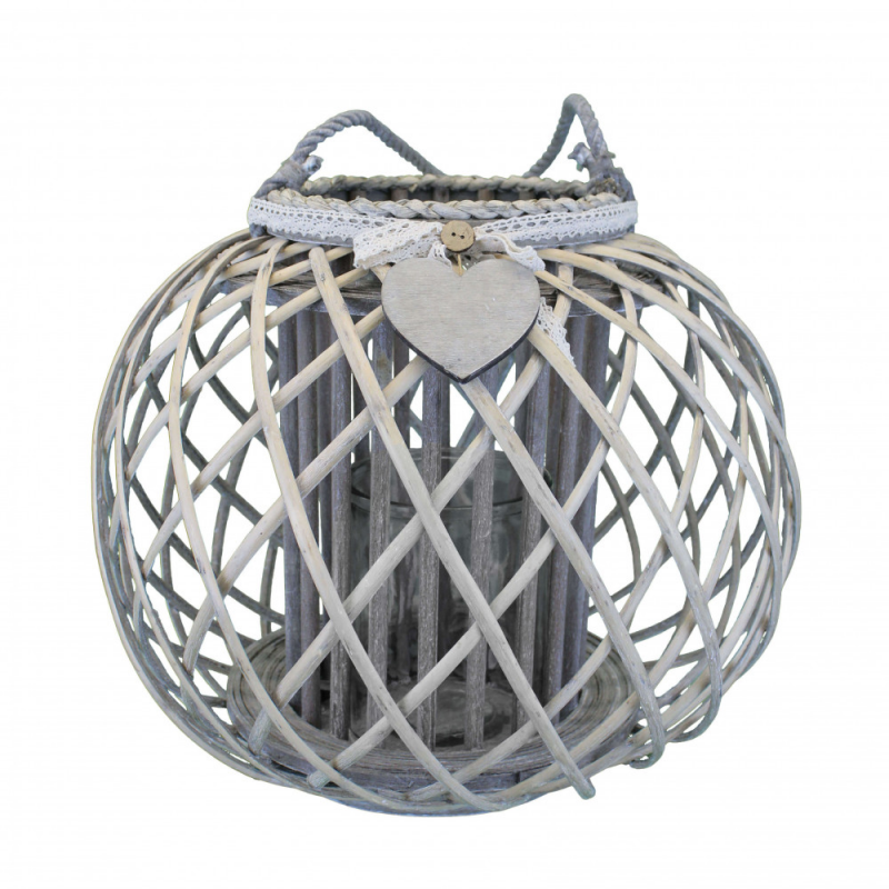 Lanterna Elvire bianco antico in ferro per casa e giardino