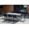 Tavolo Alghero 180x90 Alluminio Antracite Piano Gress Grigio Moia