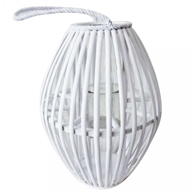 Lanterna Margot bianco antico in ferro per casa e giardino