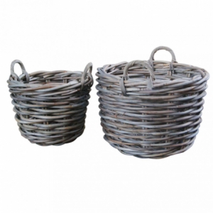 Set di 2 cesti Theo intrecciati pratici ed eleganti
