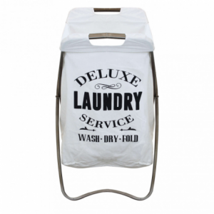 Porta biancheria in ferro e stoffa Gilbert per bagno moderno