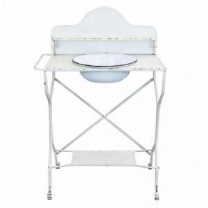 Catino con struttura in ferro Gilles per bagno elegante